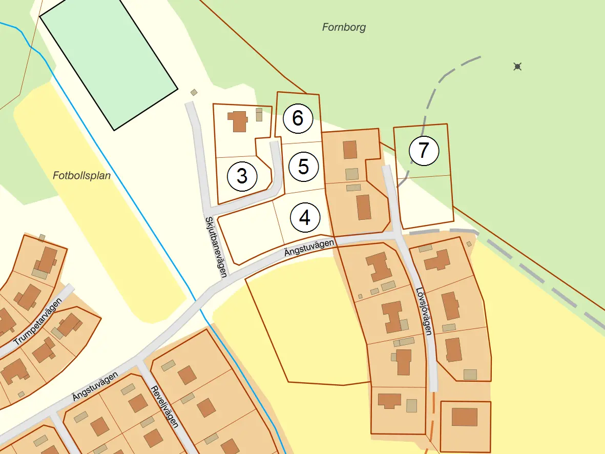 karta över lediga hustomter i Malmköping